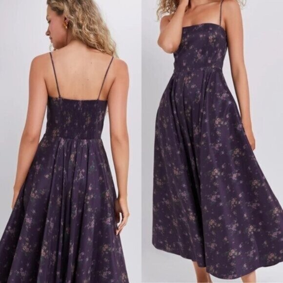 Tuckernuck NEW Purple Amethyst Rosette Naomi A Line Floral Maxi Dress Size XL - Picture 2 of 10